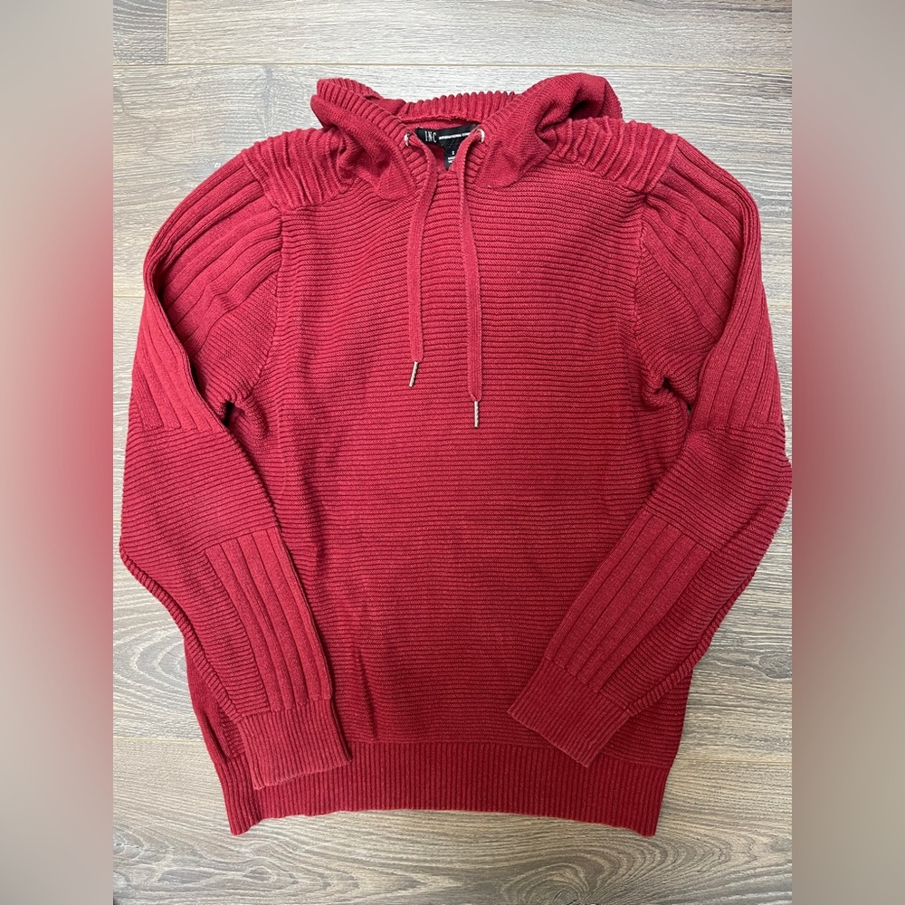 INC Red Hooded Sweater